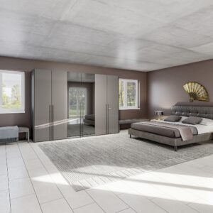 Jutzler draaideur taupe met spiegel - Afbeelding 1