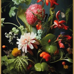 Velvet Stilleven van bloemen No1 - Afbeelding 2